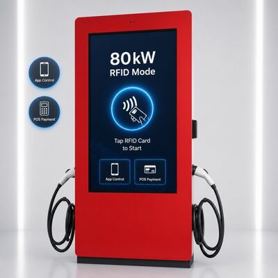 80kW DC Fast Charging Station CCS1 CCS2 Outdoor LCD Advertising Display OCPP 1.6J 150-1000V