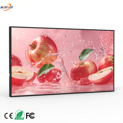 43 49 55 65 75 Inch Wall Mounted Light Box Screen 4K Android Advertising Display 2000 Nits
