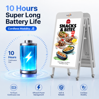 Outdoor Double Sided Floor Standing Display Screen 65 Inch 2500 Nits IP65 Waterproof Digital Advertising Signage