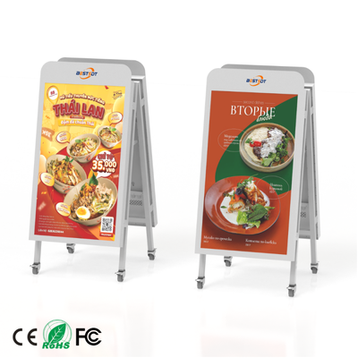 Outdoor Double Sided Floor Standing Display Screen 65 Inch 2500 Nits IP65 Waterproof Digital Advertising Signage