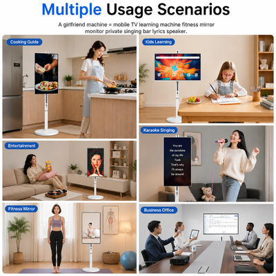 32 Inch Android 13 Battery Powered Mobile Smart Screen Touch Digital Signage 4K IPS 8GB 128GB