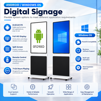 360 Degree Rotatable Floor Standing Digital Signage 43 50 55 65 Inch 4K Android Windows Touch Screen