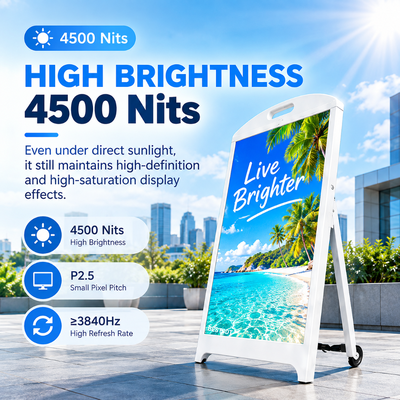 4500nits High Brightness Outdoor LED Poster Display IP65 Sunlight Readable Digital Sign