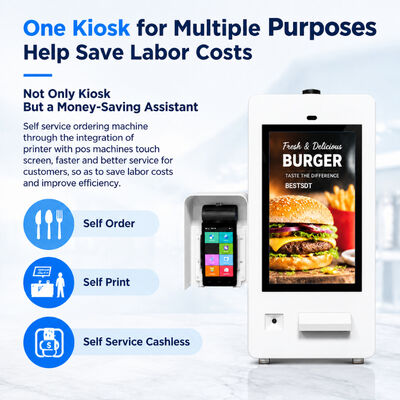 Outdoor LCD Self-Service Ordering Kiosk Automatic Brightness 178 Degree IPS Touch Screen
