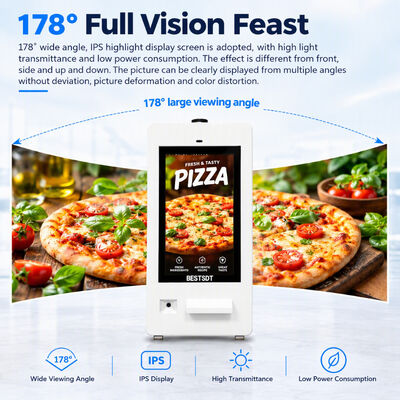 IP65 Outdoor Self-Service Ordering Payment Kiosk 10-Point Capacitive Touch Android Windows