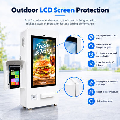 IP65 Outdoor Self-Service Ordering Payment Kiosk 10-Point Capacitive Touch Android Windows