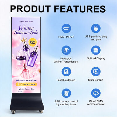 Outdoor LED Poster Display 640x1600mm P2.5 4500nits IP65 Weatherproof Advertising Screen