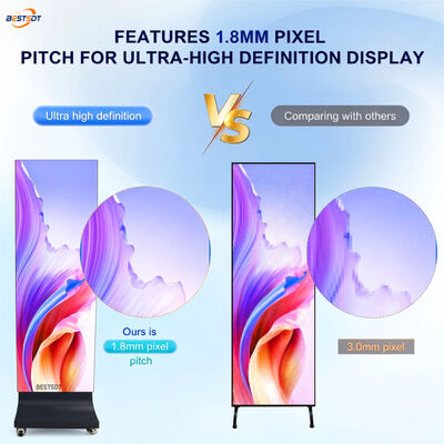 Portable Outdoor LED Poster Display 640x1920mm P2.0 Battery Powered Mobile Advertising Stand