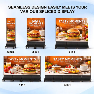 Rental LED Poster Display Foldable 640x1920mm P1.86 GOB Flight Case Stage Advertising Screen