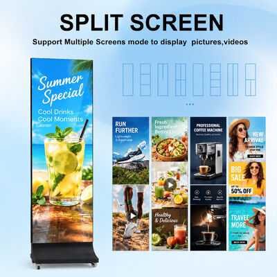 Rental LED Poster Display Foldable 640x1920mm P1.86 GOB Flight Case Stage Advertising Screen