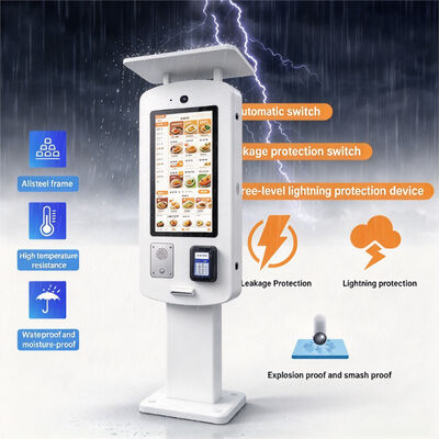 43 Inch IP65 Outdoor Self Ordering Kiosk Floor Standing 2500 Nits Touch Screen Terminal for Drive Thru Restaurant