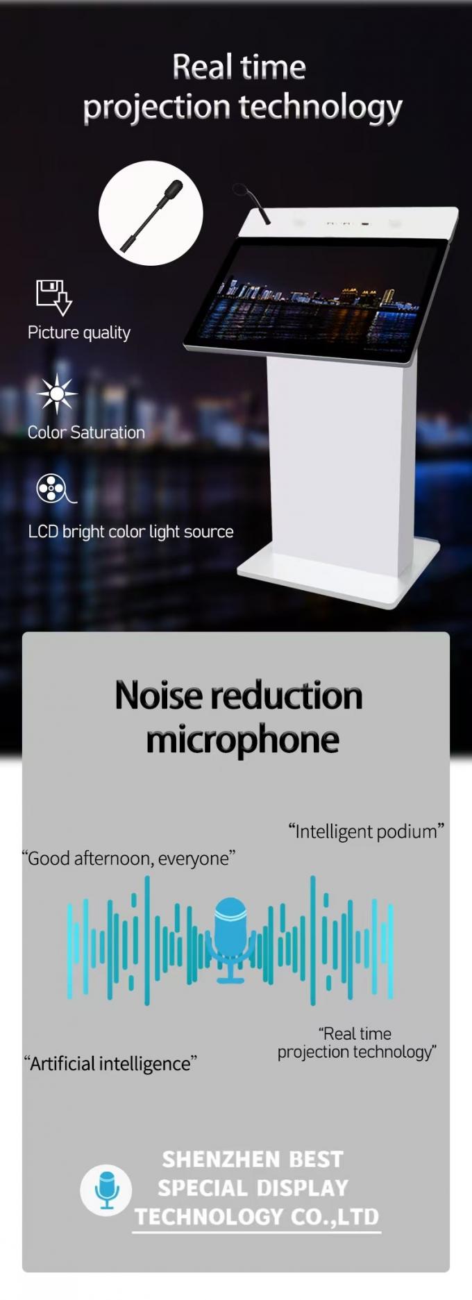 Smart Conference Room Lectern Podium Electric Height Adjustable Table ...